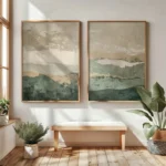 Serene Japanese Wabi Sabi Mountain Canvas Art Set