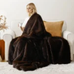 Battilo Fluffy Soft Blankets Luxury Fur blanket for Bed Sofa Mink Faux Fur Throw and Blankets Large Warm Blanket for Home Decor - Image 4