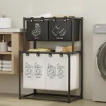 Foldable Laundry Basket Clothes Hamper for Home Laundry Organizer Accessories with Shelf Laundry Storage Baskets Large Capacity
