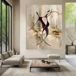 Vibrant Hand-Painted Abstract Dance Canvas for Inspired Spaces