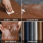 Square Double-Layer Cowhide PU Leather Placemat Texture Waterproof Heat-Resistant Table Mats Home Hotel Dining - Image 3