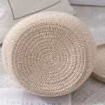 Cotton Rope Storage Basket with Lid Decorative Basket Kitchen Gadgets Organizing Basket for Home - Image 4