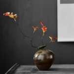 Elegant Japanese Black Terracotta Vase for Modern Decor - Image 4