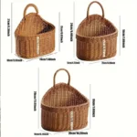 Wall Mounted Vegetable and Fruit Basket, Simulated Rattan Hanging Basket, Plastic Wall-mounted Hanging Basket, Home Decoration - Image 5