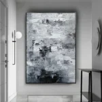 Handcrafted Gray Abstract Oil Canvas Art for Modern Living Spaces - Image 5