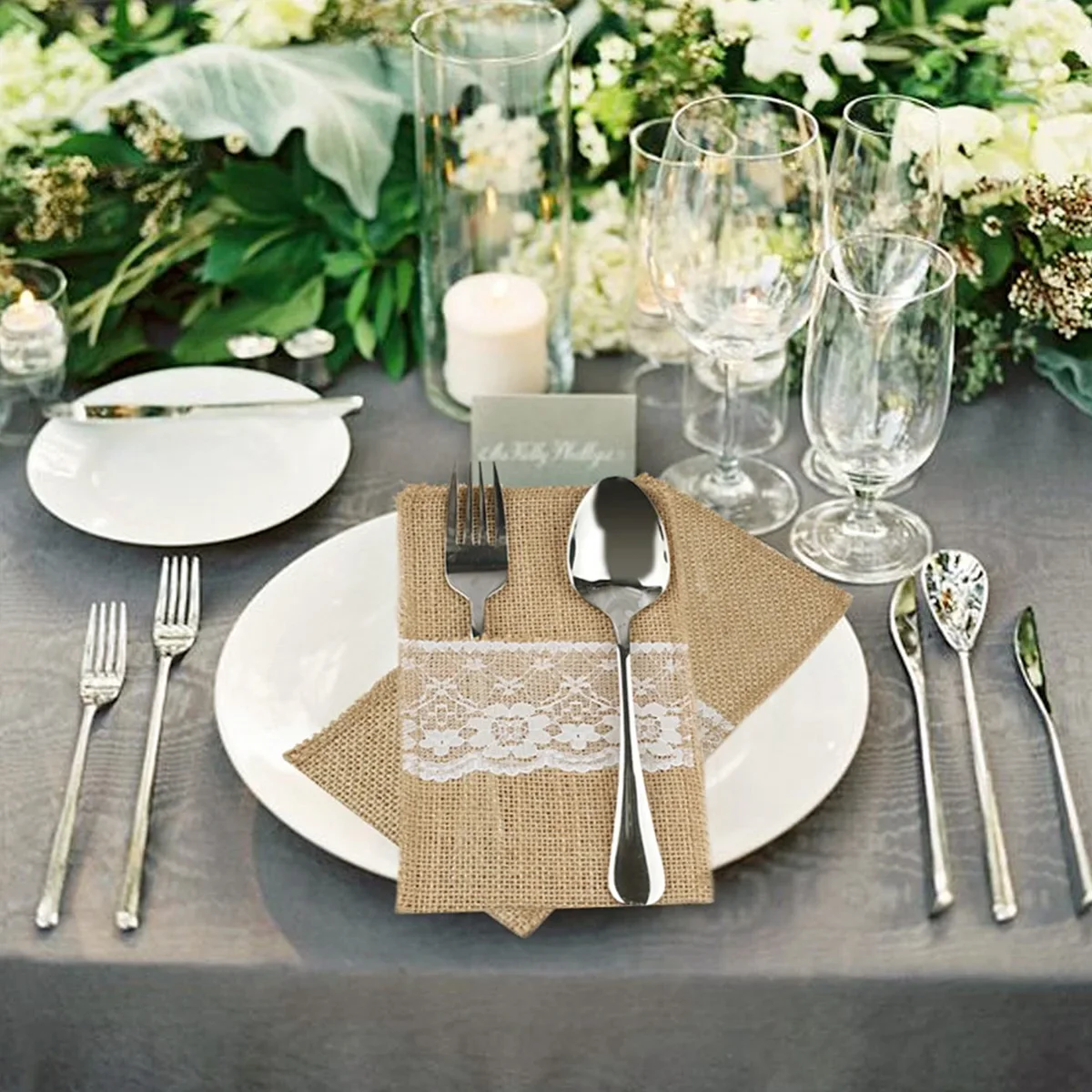Natural Burlap Tableware Utensil Holders Lace Silverware Holder Bag Wedding Decor Knife Forks Cutlery Pouch Bag Party Supplies 1 kf S25cecbeeef5f4abca4d2c75a5632fb83O