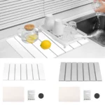 Stone Drying Mat Foldable Stone Dish Drying Mat Nonslip Stone Drying Pad Reusable Dish Drainer Mat Stone Kitchen Drying Mat - Image 7