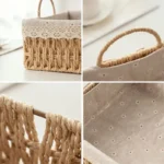 Wicker Baskets Storage Baskets Sundries Organizer with Lid Bathroom Clothes Laundry Basket Household Towel Toys Container Basket - Image 6