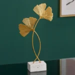Golden Ginkgo Leaf Crafts Leaves Sculpture Nordic Iron Art Livingroom Decor Home Decoration Accessories Office Desktop Ornaments - Image 2