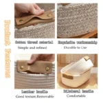 Woven Storage Basket Cotton Rope Key & Desk Organizer Home Storage Box with Foldable Design Perfect Home Decor & Space Saver - Image 5