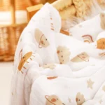 Soft & Breathable Gauze Swaddle Blanket - 120x110CM Bamboo Cotton for Ultimate Comfort and Security - Image 3