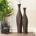 Light Luxury Retro - style Vertical Black Resin Vase Ideal for New Chinese - inspired Living Room and Entrance Dried Flower Dec - Image 4