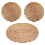 Rattan Placemat Natural Handmade Heat Resistant Thick Hot Pads Mats Rattan Trivets Kitchen Table Decoration Accessories
