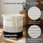 80L Laundry Baskets Hamper with Handles,Decorative Basket for Living room,Woven Storage Basket for Toys Bin,Pillows, Clothes - Image 3