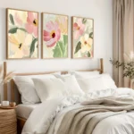 Charming Pastel Floral Canvas Art Set for Dreamy Decor - Image 2