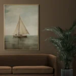 Serene Nautical Canvas Art - Classic Sailboat Seascape Decor - Image 3