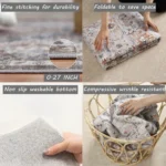 VIKAMA Upgraded Material Simple Lines Bedroom Bedside Rug Living Room Bathroom Kitchen Non-slip Washable Carpet Mat Home Decor - Image 6