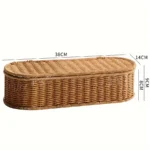 Bohemian Imitation Rattan Storage Basket - Woven Storage Box, Dust-proof Cutlery Frame, Home Decoration Basket Kitchen Organizer - Image 6