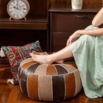 Decorative Moroccan PU Leather Pouf Soft Round Cushion Without Core Unstuffed Cushion Pillow Modern Home Decor for Living Room - Image 4