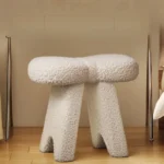 1Pc dressing stool, bow makeup stool, modern dressing stool, dressing table chair, white bedroom, modern simple home - Image 5
