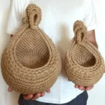 1pcs Handwoven Hanging Basket Wall Vegetable Fruit Organizer Container Decor for Kitchen Garden Mount Wall Plant Flower Onion