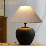 Ceramic Desk Lamp Wabi Sabi Style Mushroom Lamp Retro Bedside Decoration Table Lamp Bedroom Study Decoration Light Fixture - Image 2