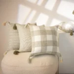 Beige Cushion Cover Nordic Striped Solid Color Pillowcase for Bedroom Sofa Bohemia Tassels Home Decor 30x50cm/45x45cm 1PC