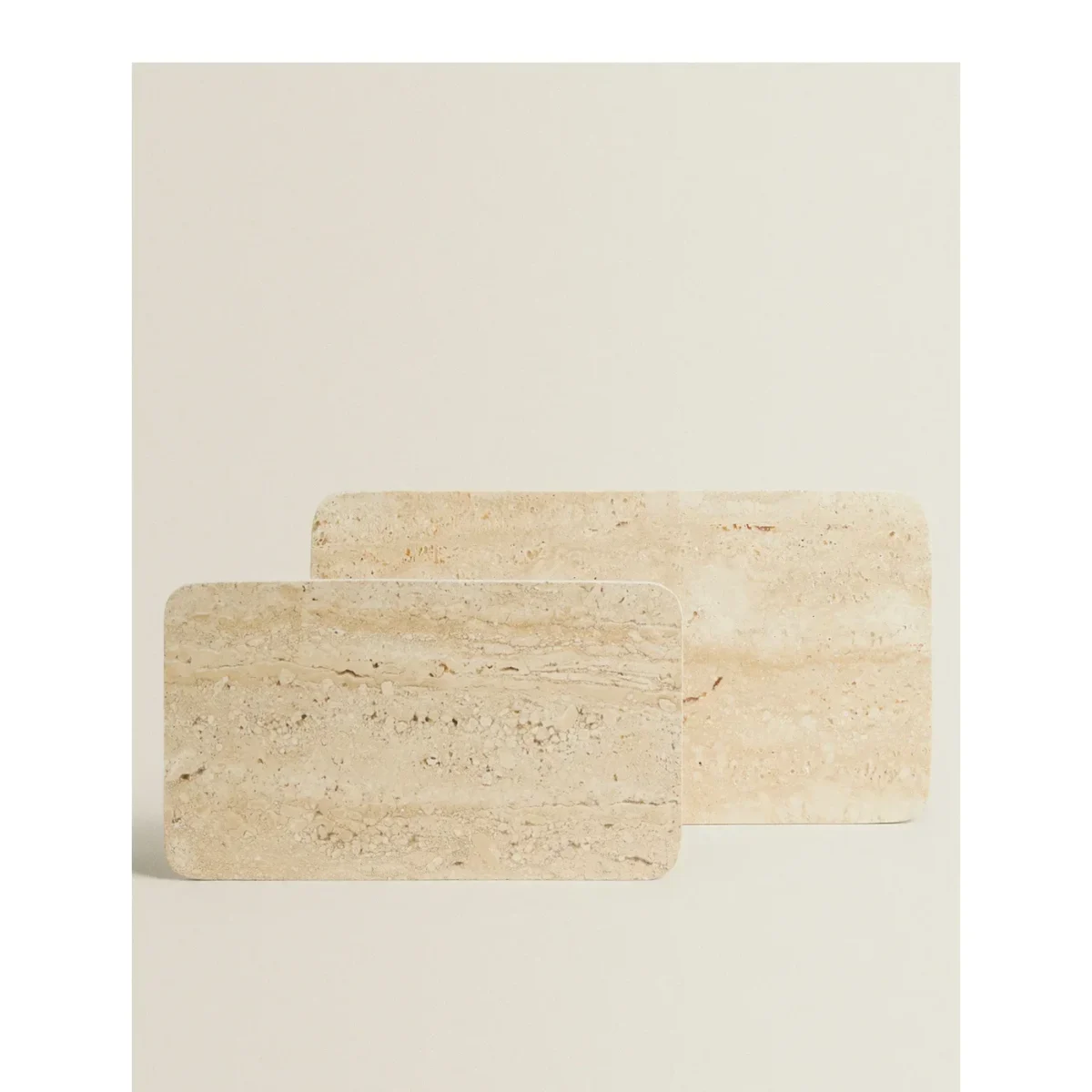 Vintage Natural Marble Beige Travertine Cave Hole Stone Marble Rectangle Household Storage Trinkets Jewelry Tray Accessories - Image 2