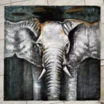 Whimsical Handpainted Elephant Canvas Art for Kids’ Spaces - Image 5
