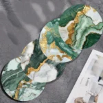 4 pieces of marble pattern printed coasters, suitable for daily family party decoration, office, non-slip wooden coasters - Image 6