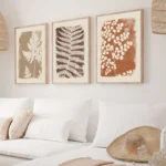 Minimalist Fern Canvas Art Set – Warm Boho Home Decor - Image 2