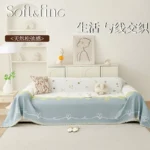 Luxury Reversible Chenille Sofa Cover - Ocean Blue Elegance for All Seasons - Image 5