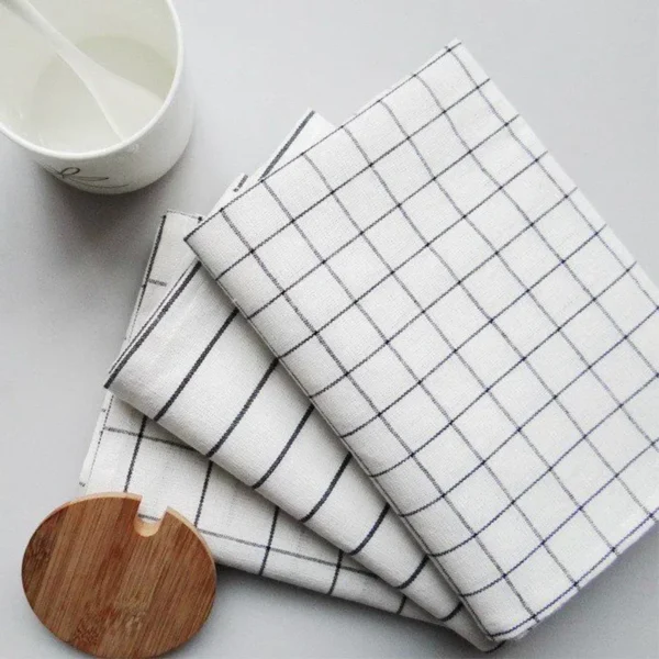 1pc Tea Napkins Cotton WHite and Black Color Towel Table Napkins Cotton Pattern Black And White Absorbent Cloth 60cmx40cm