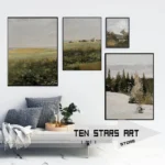 Moody Vintage Countryside Natural Landscape Antique Painting Wall Decor Vintage Aesthetic Prints Canvas Painting Home Room Decor - Image 2
