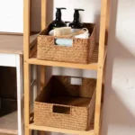Retro Rural Style Rattan Rectangle Storage Basket with Handles Can Store Clothes, Towels, Snacks, Room clutter,3Sizes - Image 3