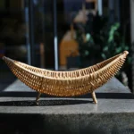 Decorative Imitation Rattan Baskets Bread Fruit Wicker Serving Tray Handwoven Plate Tray French Fries Boats Storage Bowls Platte - Image 5