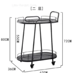Bar Cart Trolley Organizer 3 Tier Rolling Beach Tea Utility Kitchen Island Shopping Stair Climbing Archivadores Dining Room Sets - Image 4