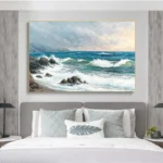 Tranquil Beach Canvas Art: Modern Sunlit Serenity Decor - Image 2