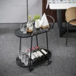 Bar Cart Trolley Organizer 3 Tier Rolling Beach Tea Utility Kitchen Island Shopping Stair Climbing Archivadores Dining Room Sets - Image 2