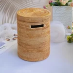 Rattan Woven Antique Luxury Decorative Dirty Cloth Storage Basket for Laundry with Laundry Basket Hamper - Image 3
