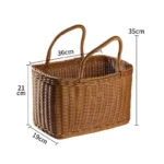 Home Shopping Basket Hand Vegetable Basket Decorative Woven Basket Flower Arrangement Basket Imitating Rattan Picnic Bag - Image 5