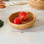 Hand-woven Flower Basket Food Storage Platters Natural Simplicity Rattan Storage Basket for Home Kitchen Storage Accessories - Image 6