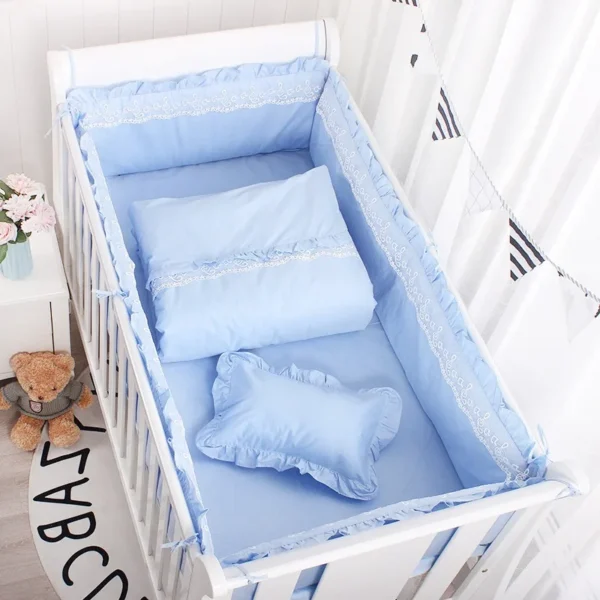 Princess Style, Solid Color Lace Crib Circumference, Crib Products, Baby Bedding, All-season Crib Bumper Baby Crib Accessories