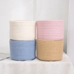 Handmade Woven Cotton Rope Woven Storage Box Basket Desktop Organizer Sundries Toys Comestics Keys Snacks Sundries Organizer - Image 3