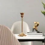 Chic Brass Gold Candle Holders Set for Elegant Gatherings - Image 4