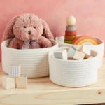 1PC Nordic Hand Woven Cotton Rope Storage Baskets Desktop Sundries Kids Toys Organizer Box Baby Dirty Clothes Laundry Basket - Image 2