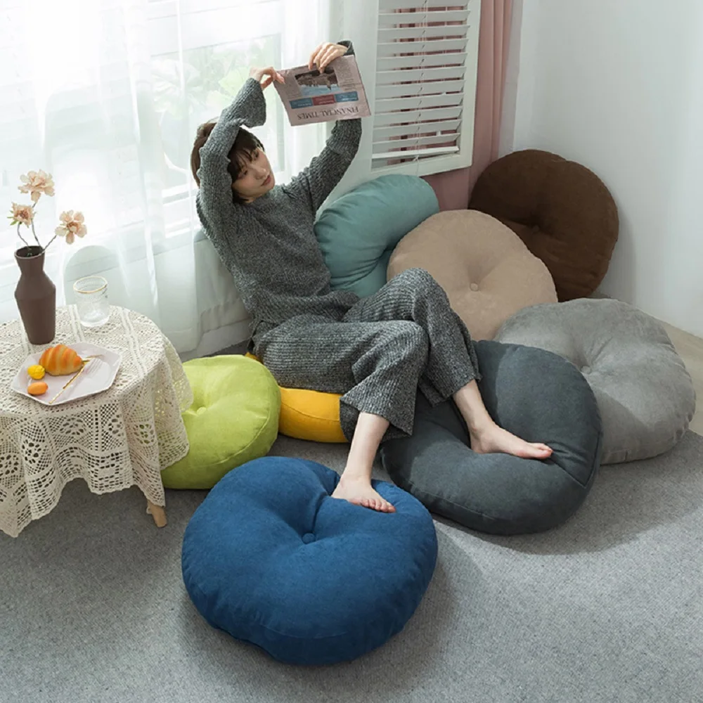 Floor Seat Pillow Solid Color Suitable for Meditation Yoga Round Seat Pads Mat Pouf Sofa Chair Bed Car Seat Pillows Cushions 10 kf S3237c5130531438bb3607fc36bad476aN