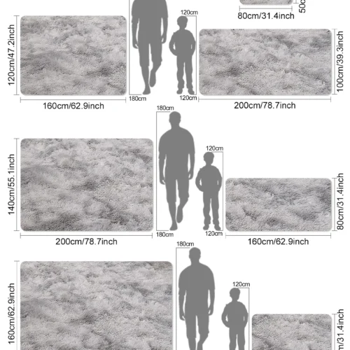 Soft Polyester Area Rug – Anti-Slip Fuzzy Comfort Mat