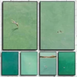 Serene Sea Green Vintage Canvas Art for Tranquil Spaces