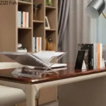 Minimalist Acrylic Transparent Bookshelf File Book Organizer Shelves Marble Base Magazine Holder Book Rack Modern Home Decor - Image 5